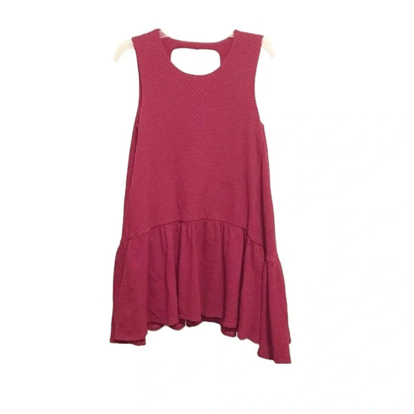 Free People Textured Mini Peplum Ruffle Dress - Picture 1 of 7
